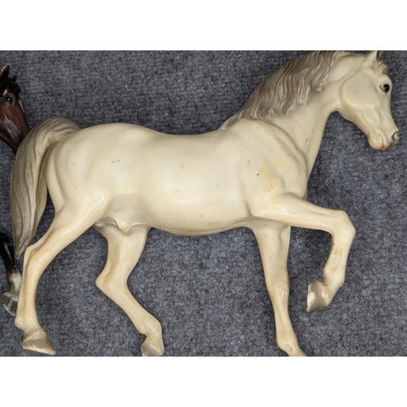 2 - Vintage Breyer Molding Co. Horses Brown/ Black White/ Gray Made In USA - Picture 12 of 16